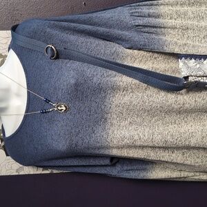 Grayson Threads Blue and Gray Gradient Blouse